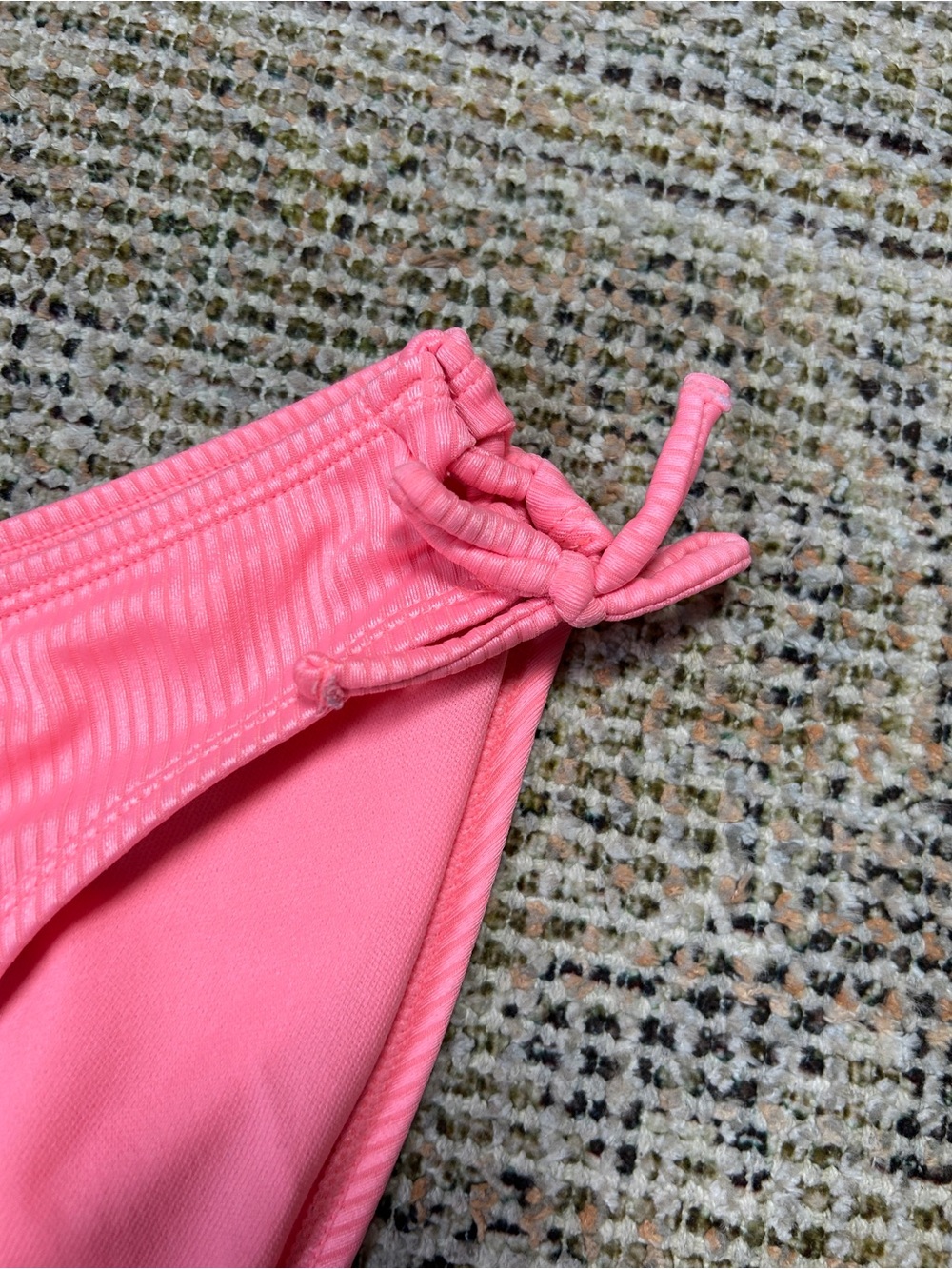 art class Coral Pink Ribbed Crop Bikini Set - Picture 4 of 5